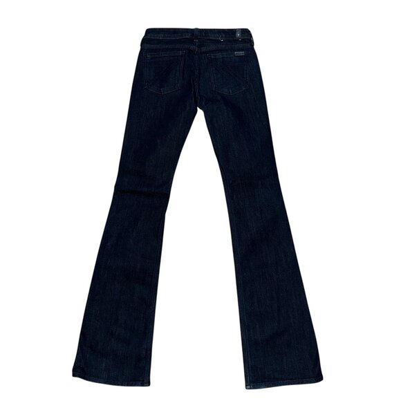 7 For All Mankind 7FAM Flynt Womens Bootcut Jeans 25 34 Dark Wash Embroidered - Picture 5 of 8